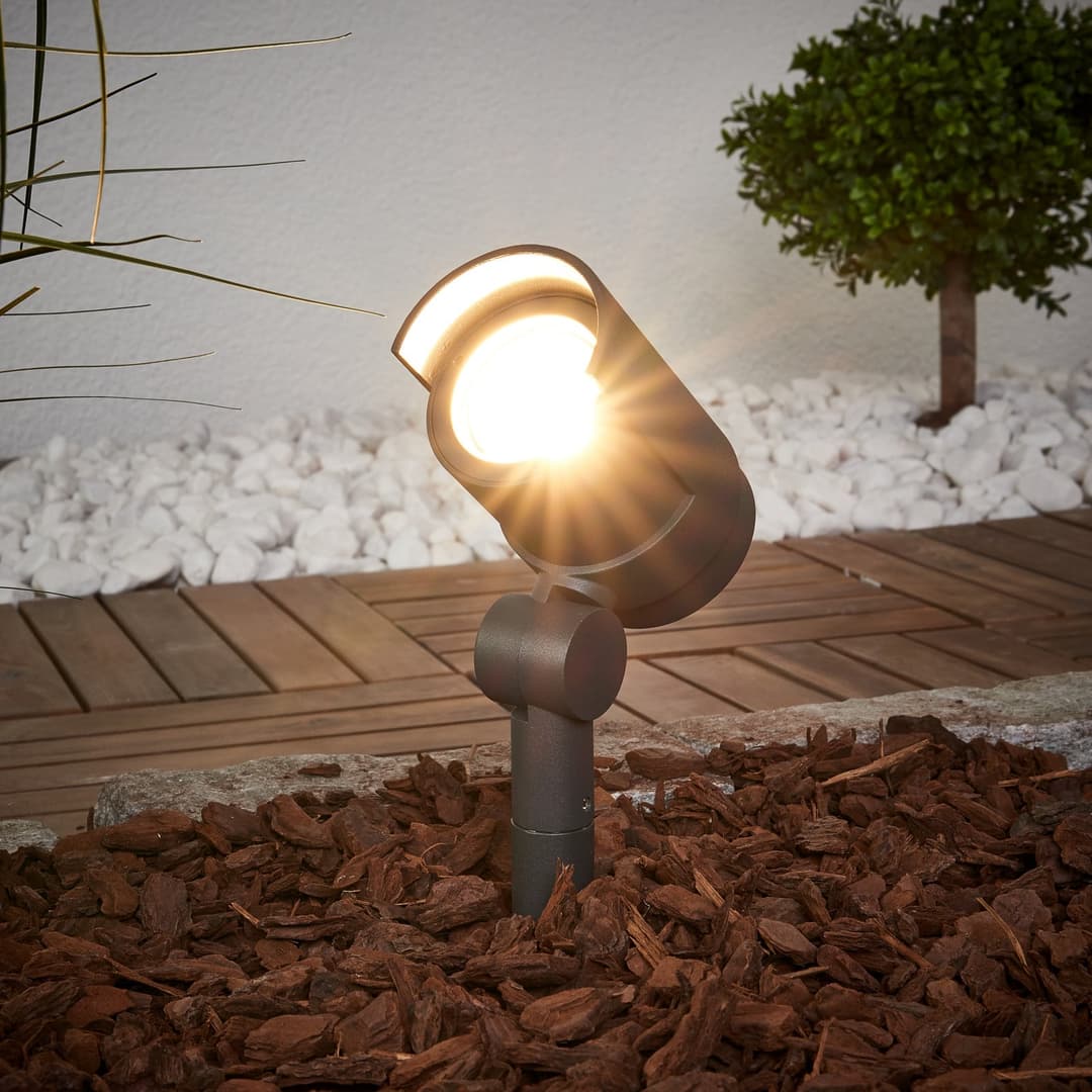 Beatrix Spike Außen Spot IP65 Dark Grey - Lucande - Terrasse - Modern - Metall - Einflammig