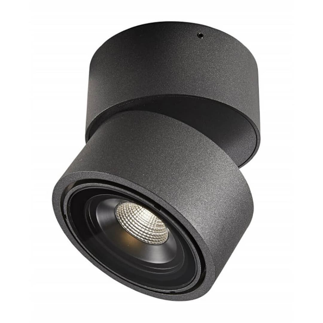 Easy W100 LED-Außendeckenspot, schwarz, IP54 - Antidark - Küche - Aluminium