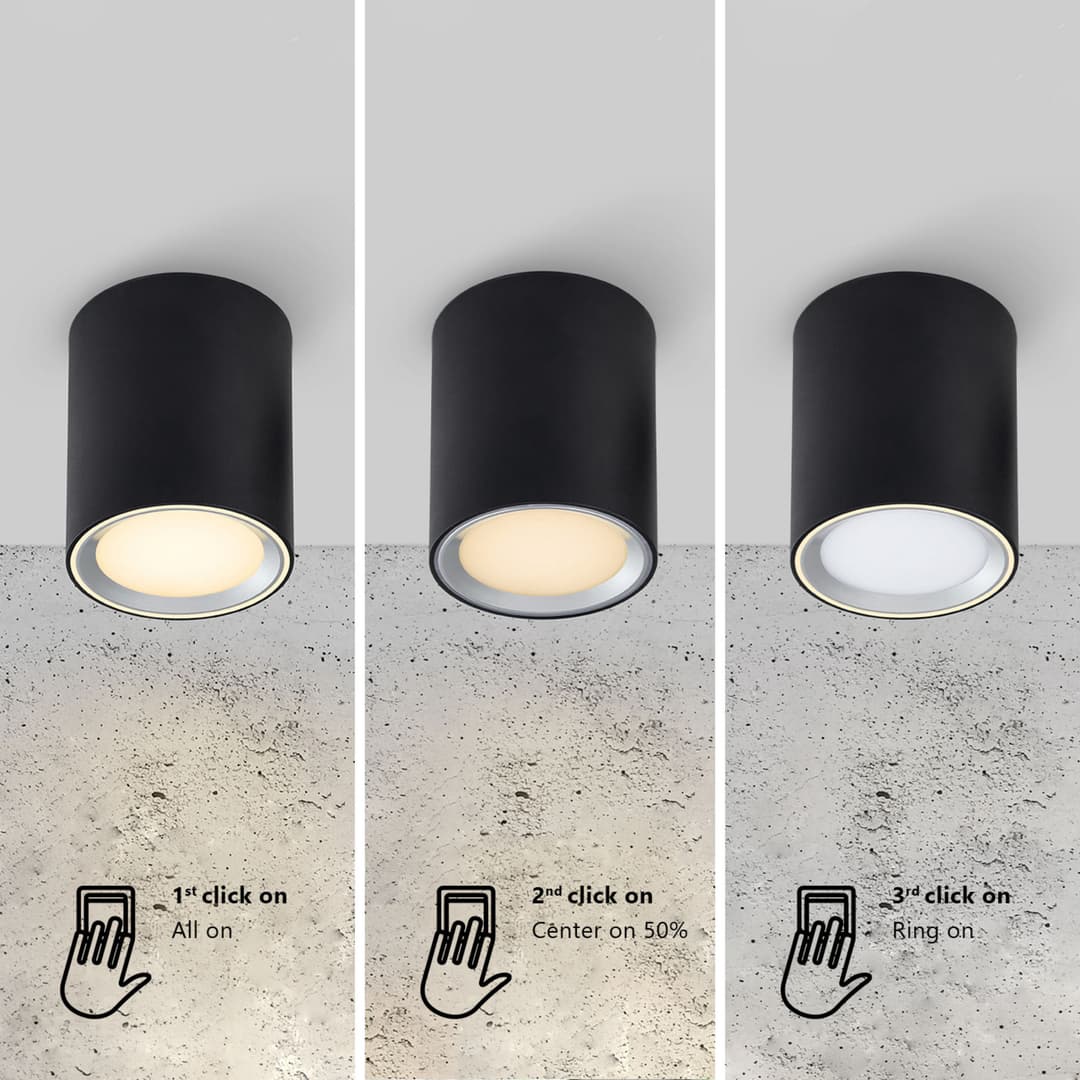 Fallon Spotlight Long Black - Nordlux Fallon long - Wohnzimmer - Metall - Rund