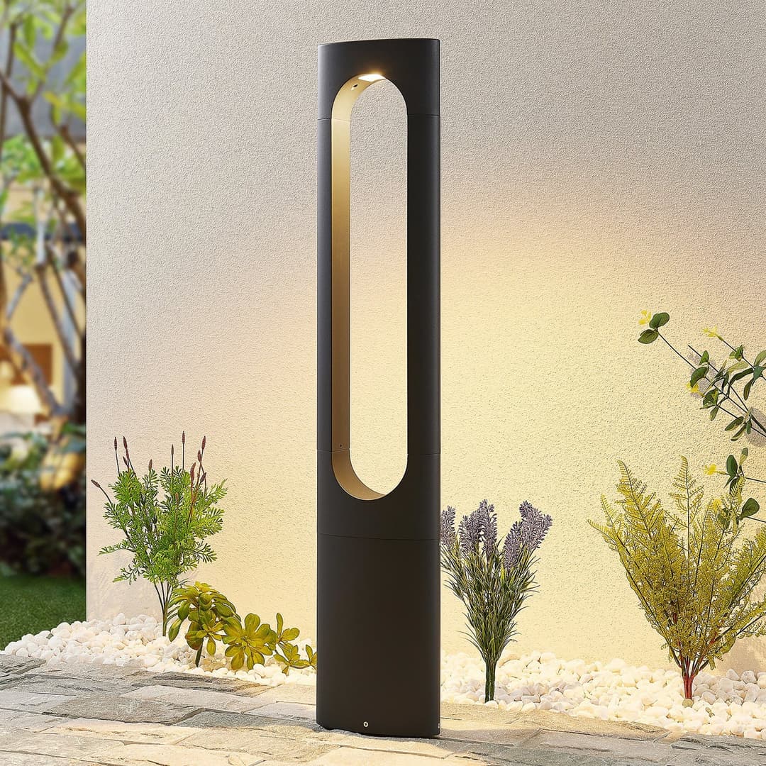 Fenti LED Gartenleuchte H90 Dark Grey - Lucande - Terrasse - Modern - Metall - Einflammig