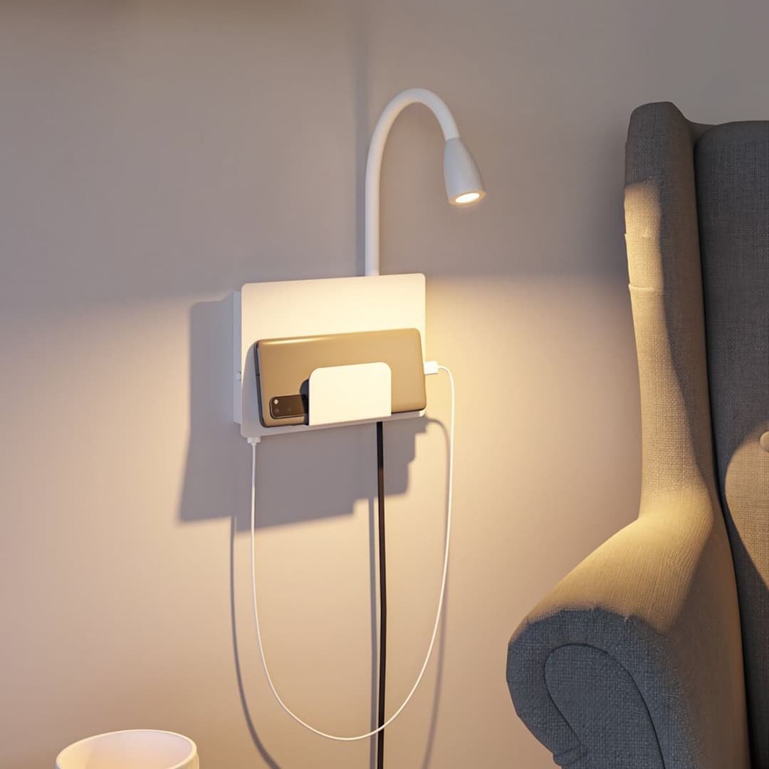 Halina LED Wandleuchte USB C Matt Weiß - Paulmann Halina USB - Schlafzimmer - Modern - Metall - Einflammig