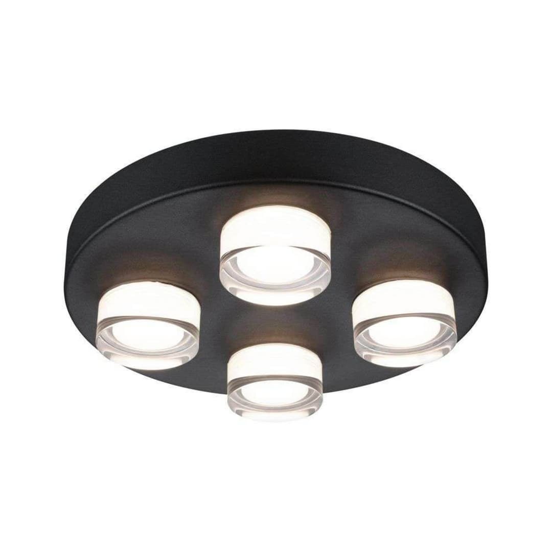 Kame 4 Wandleuchte/Deckenleuchte IP44 schwarz - Paulmann - Badezimmer - Metall