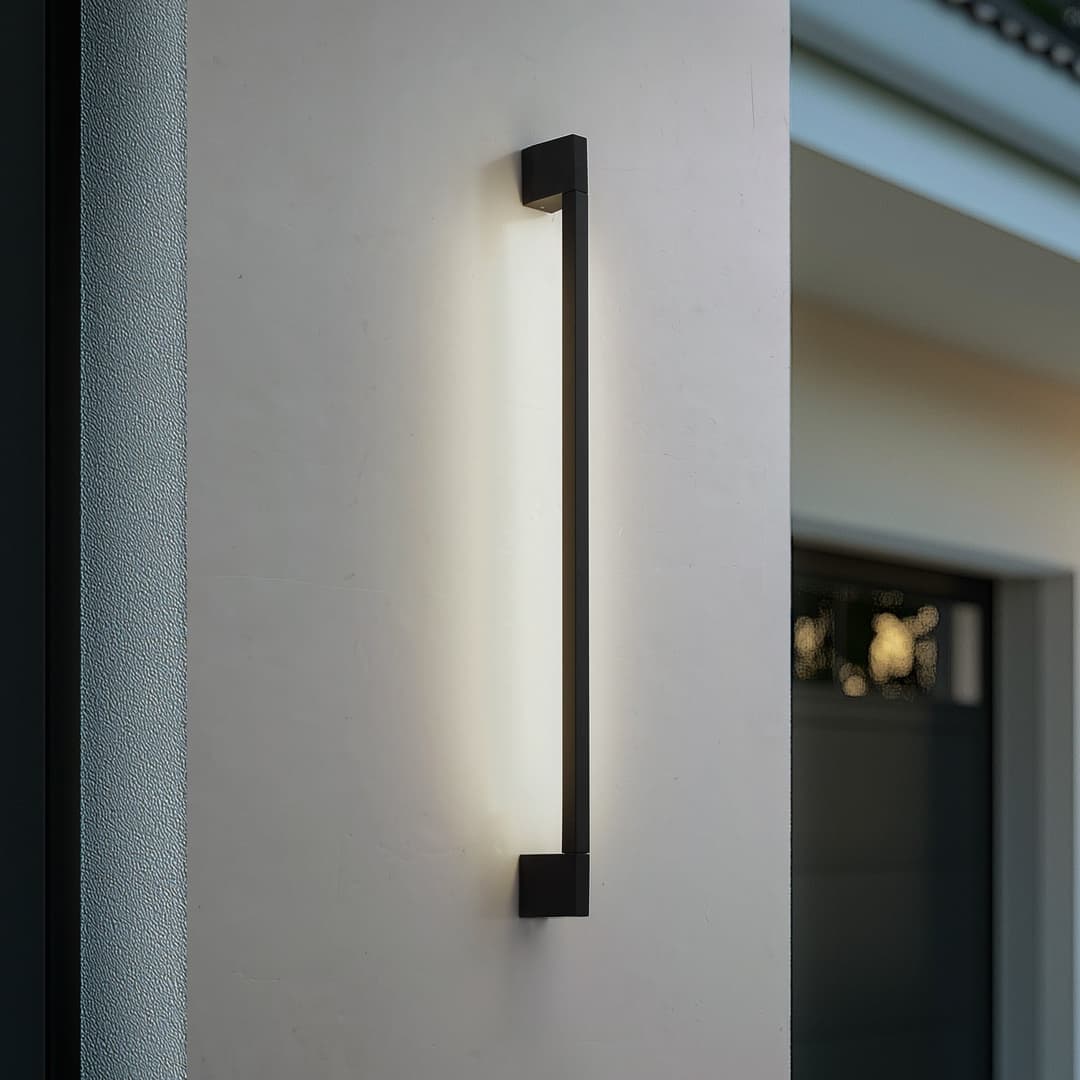 Neano LED-Wandlampe, 90cm, schwarz, Metall, IP54 - Lindby - Balkon - Modern - Aluminium - Bündig