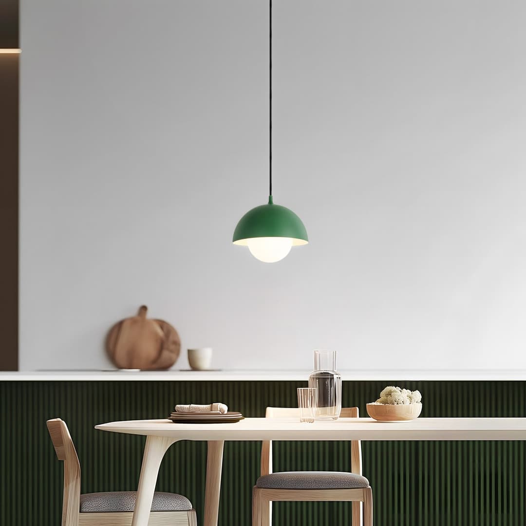 Hide Pendelleuchte, Ø 22cm, dunkelgrün, E14, Alu/Glas - NOLA - Wohnzimmer - Skandinavisch - Aluminium - Einflammig