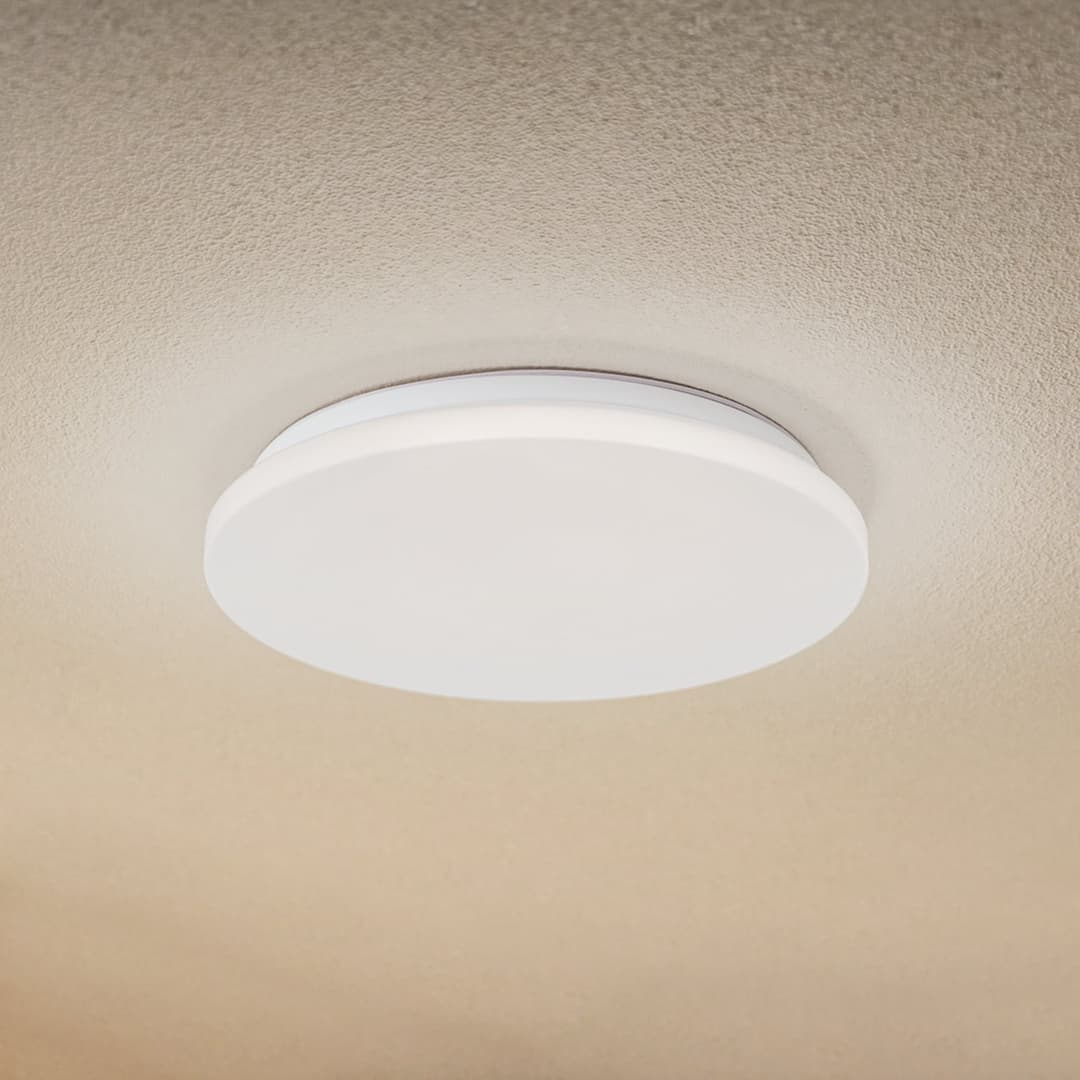 Kirkola LED-Außendeckenlampe, 3000 K, Ø 34 cm, weiß - Lindby - Keller - Kunststoff - Rund