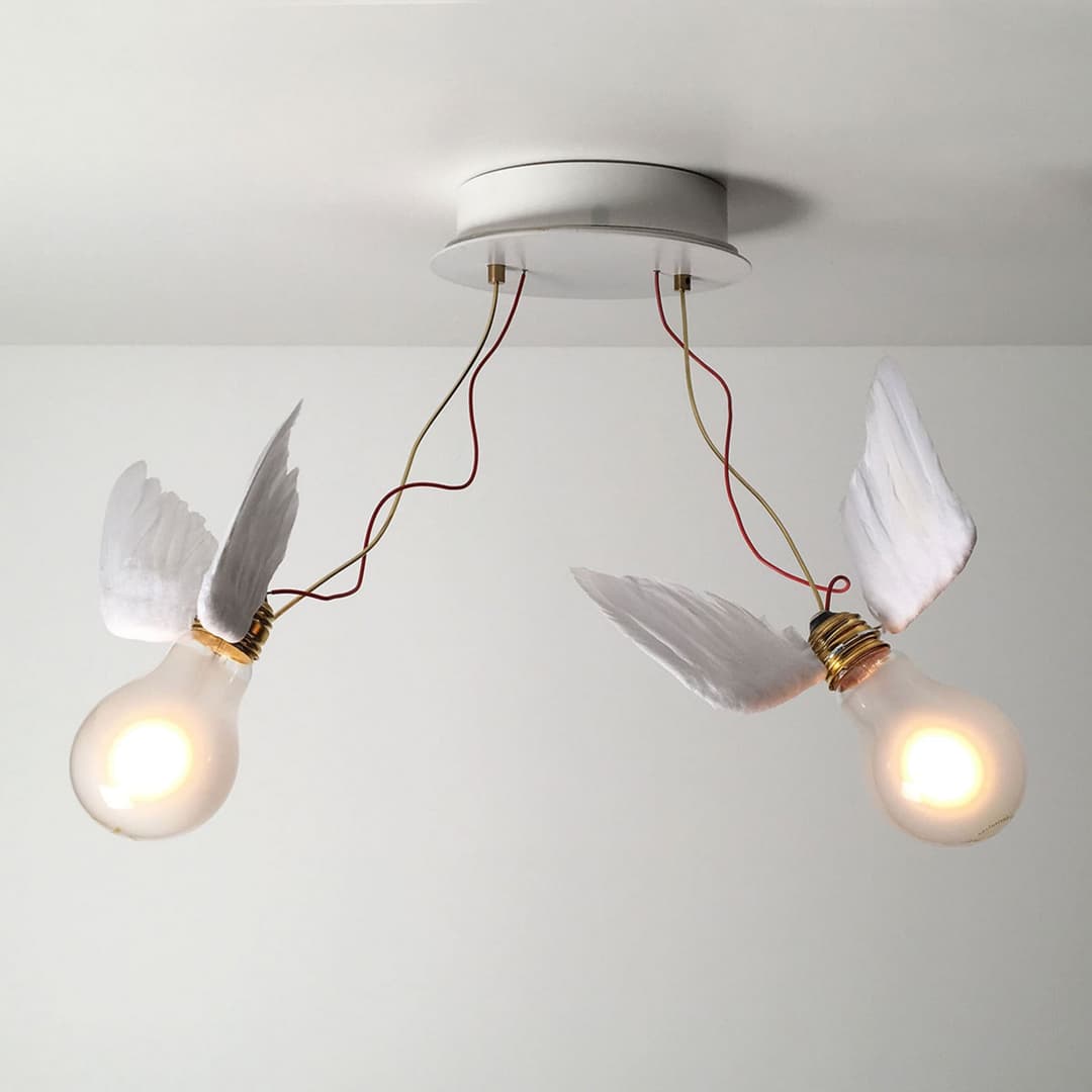 Lucellino Doppio LED-Deckenleuchte, 2-flg. - Ingo Maurer - Wohnzimmer - Design - Rund