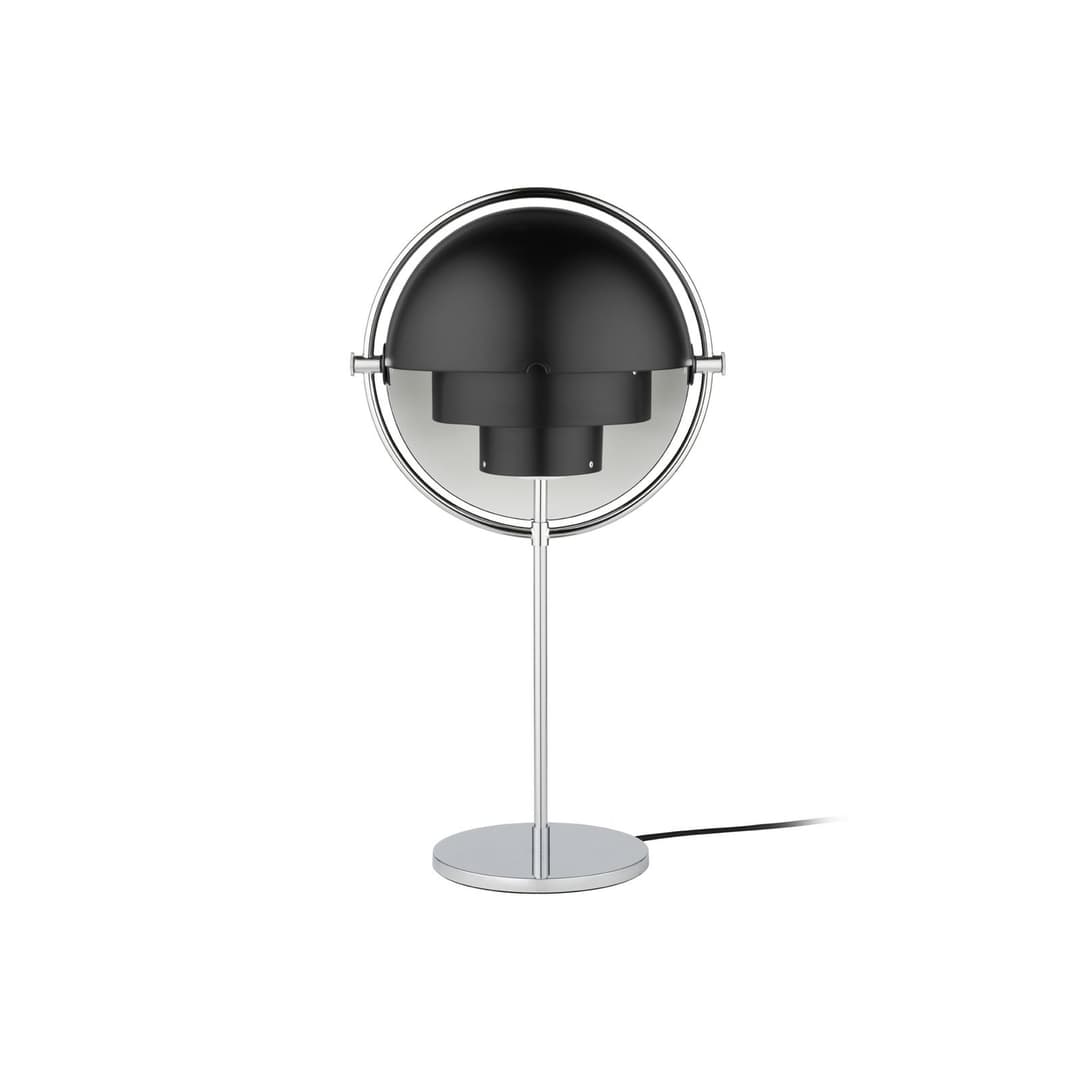 Multi-Lite Tischleuchte Chrome/Black - GUBI - Wohnzimmer - Design - Metall - Mit Schirm