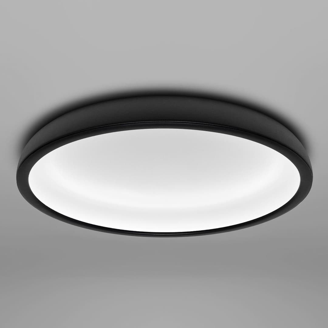 Reflexio LED-Deckenleuchte, Ø 46 cm, schwarz - Stilnovo - Flurbereich - Modern - Metall - Rund