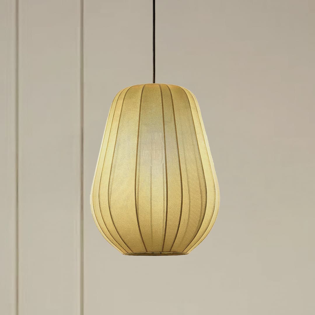 Helin Pendelleuchte Ø30 Grau - Lindby - Esszimmer - Modern - Stoff / Textil - Einflammig