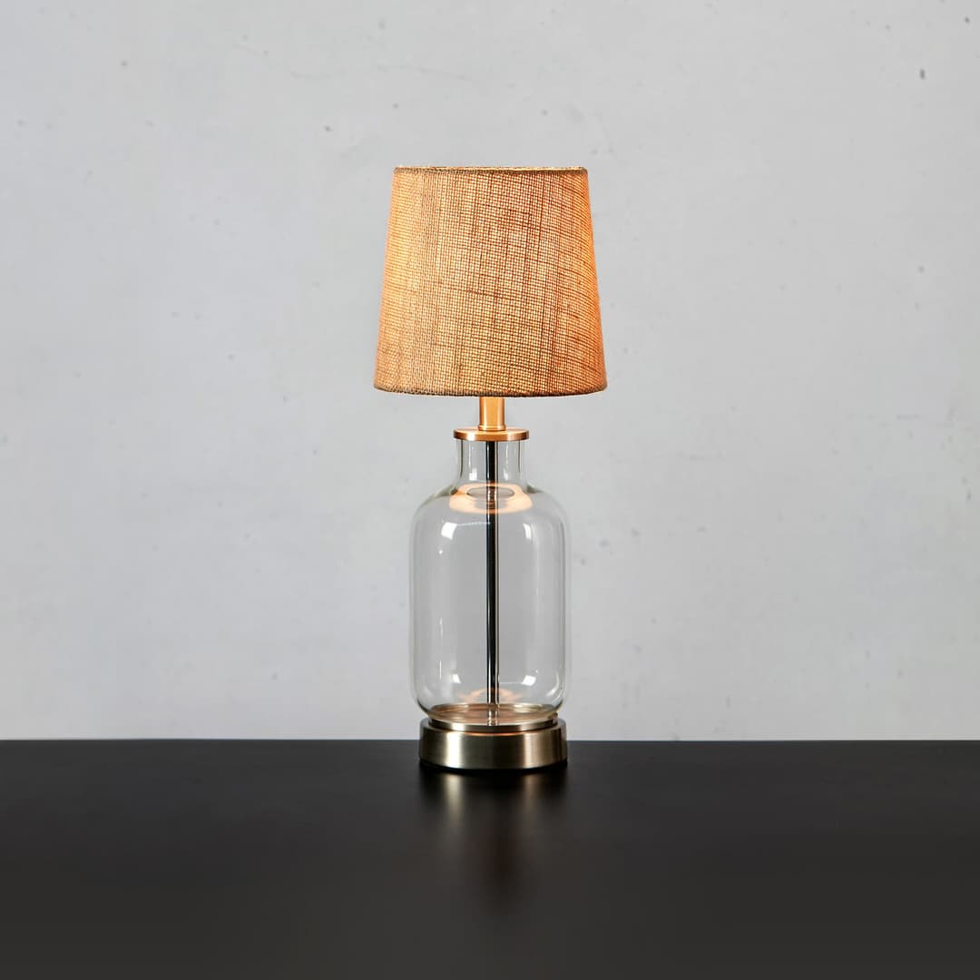 Costero Tischleuchte H43 Clear/Natural - Markslöjd - Wohnzimmer - Glas - Mit Schirm