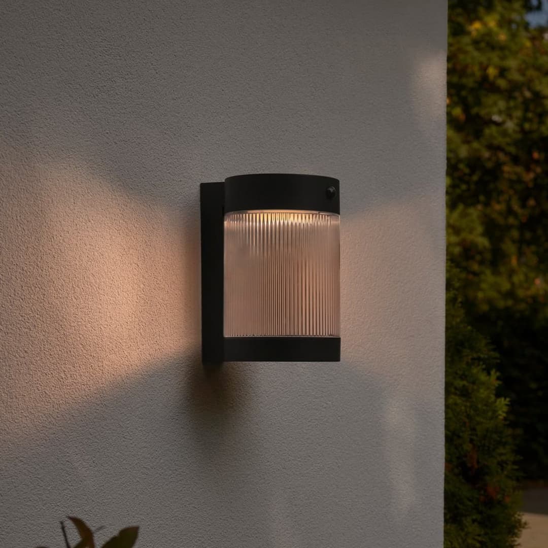 Coupar Solar Außenwandleuchte, IP44, Schwarz - Nordlux - Kunststoff - Einflammig