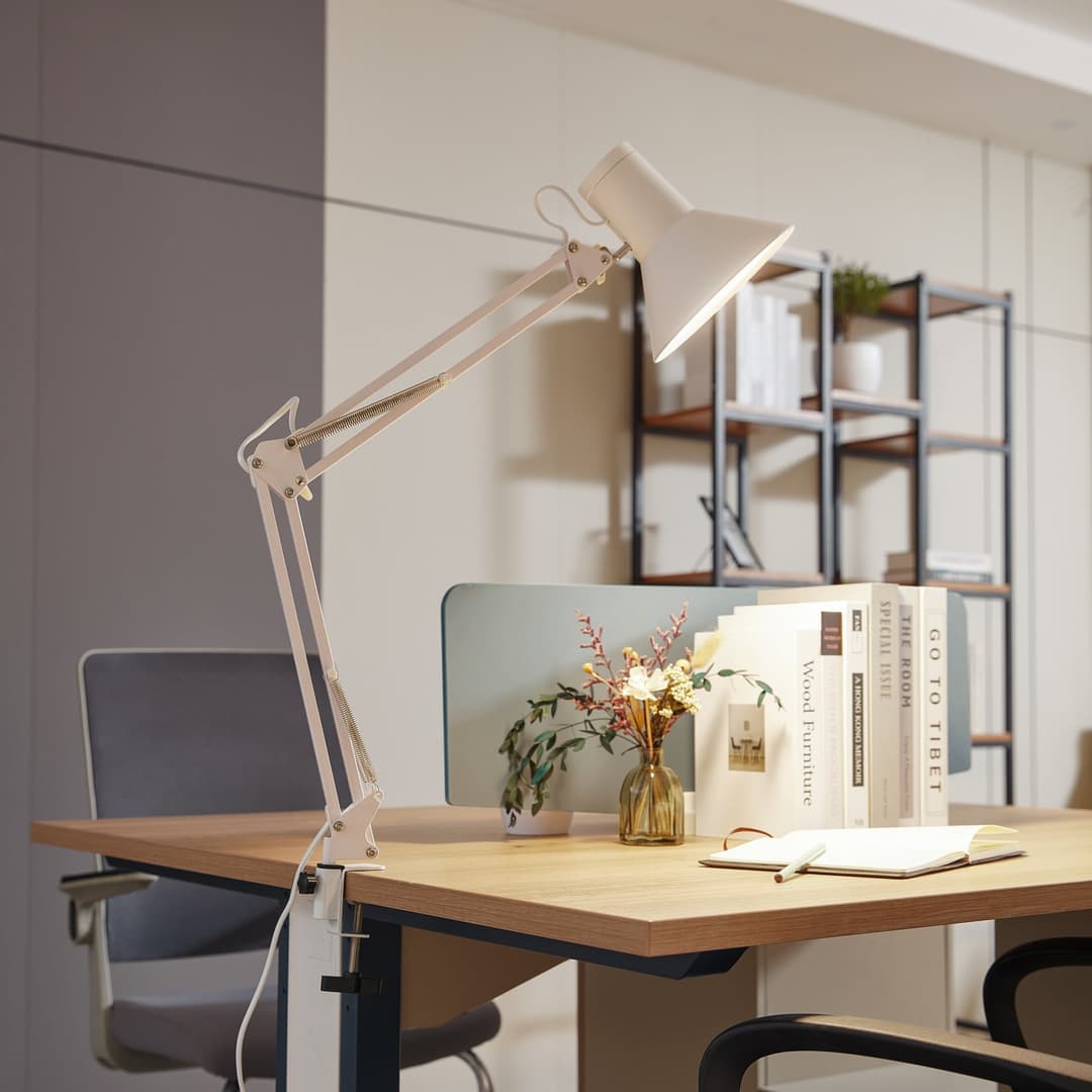 Undra LED Tischleuchte Weiß - Lindby - Arbeitszimmer / Büro - Metall - Einflammig