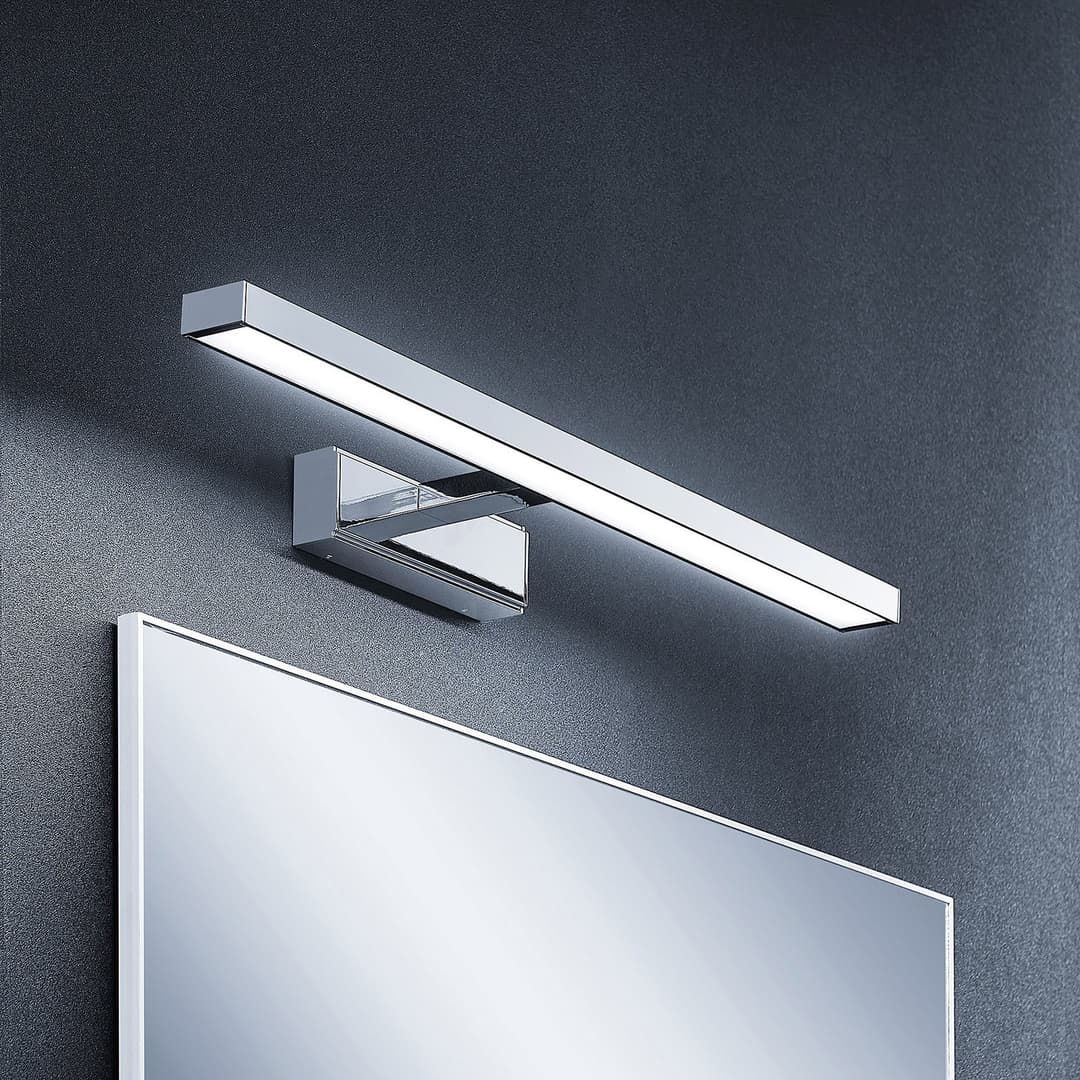 Jukka LED Wandleuchte L60 Chrome - Lindby - Badezimmer - Modern - Aluminium - Eckig