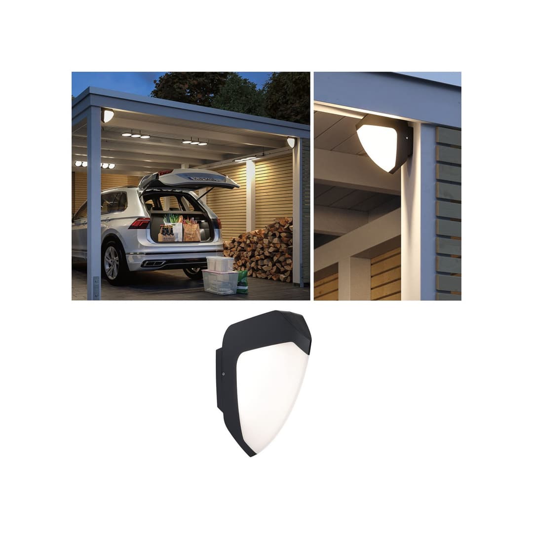 Ikosea Außenwandleuchte m/Sensor SWR Anthrazit - Paulmann - Modern - Kunststoff - Eckig