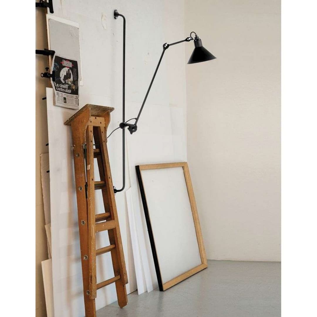 Lampe Gras 214 Wandleuchte, konisch, schwarz/blau – DCW - Wohnzimmer - Industrielles Design - Metall - Einflammig