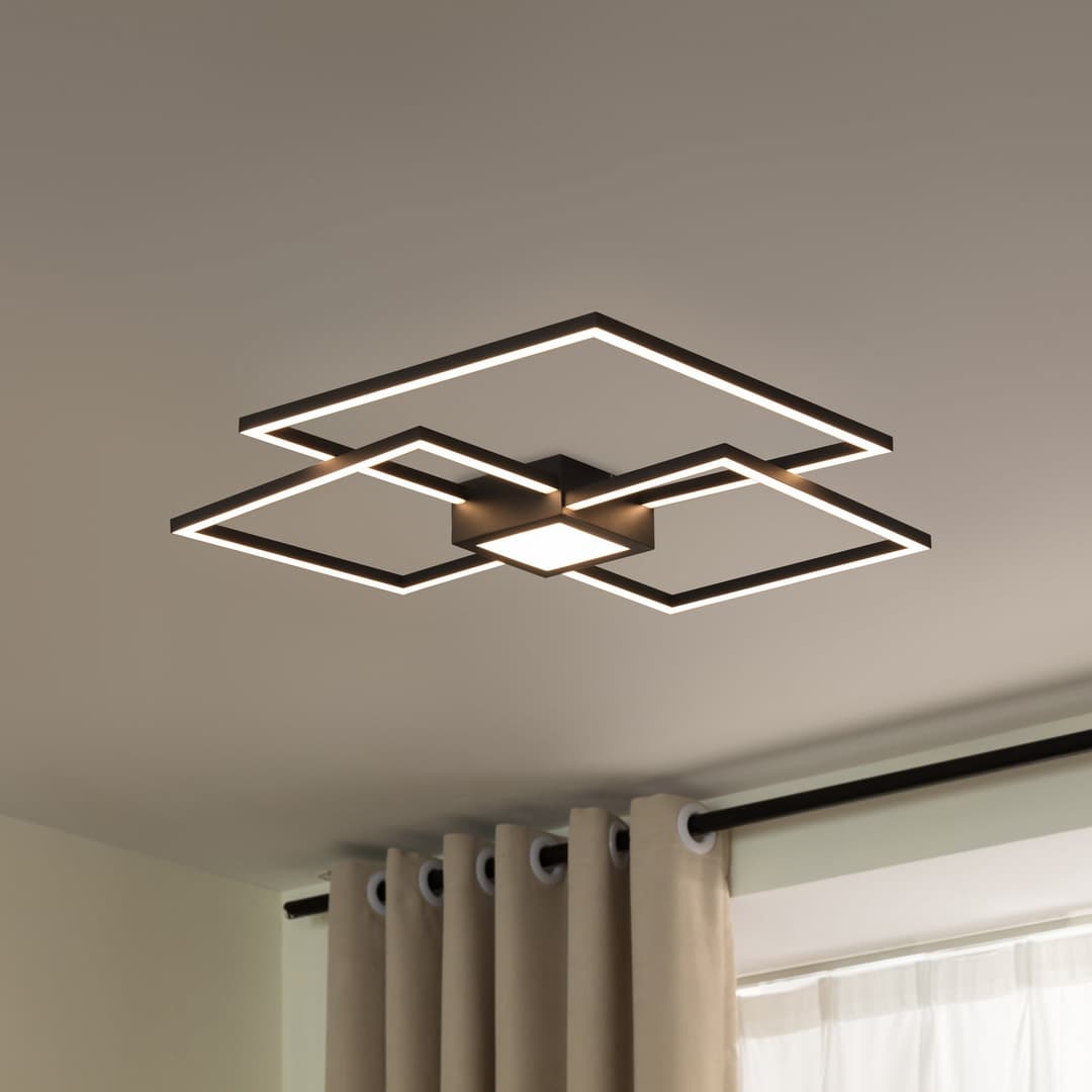 Duetto 3 Deckenleuchte Anthracite - Lindby - Wohnzimmer - Modern - Metall - Mehrflammig