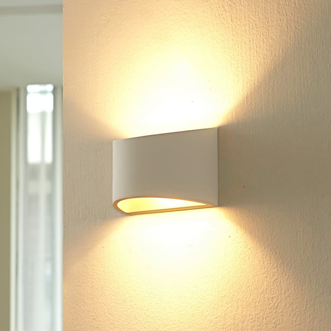 Heiko Wandleuchte White - Lindby - Wohnzimmer - Modern - Gips / Ton
