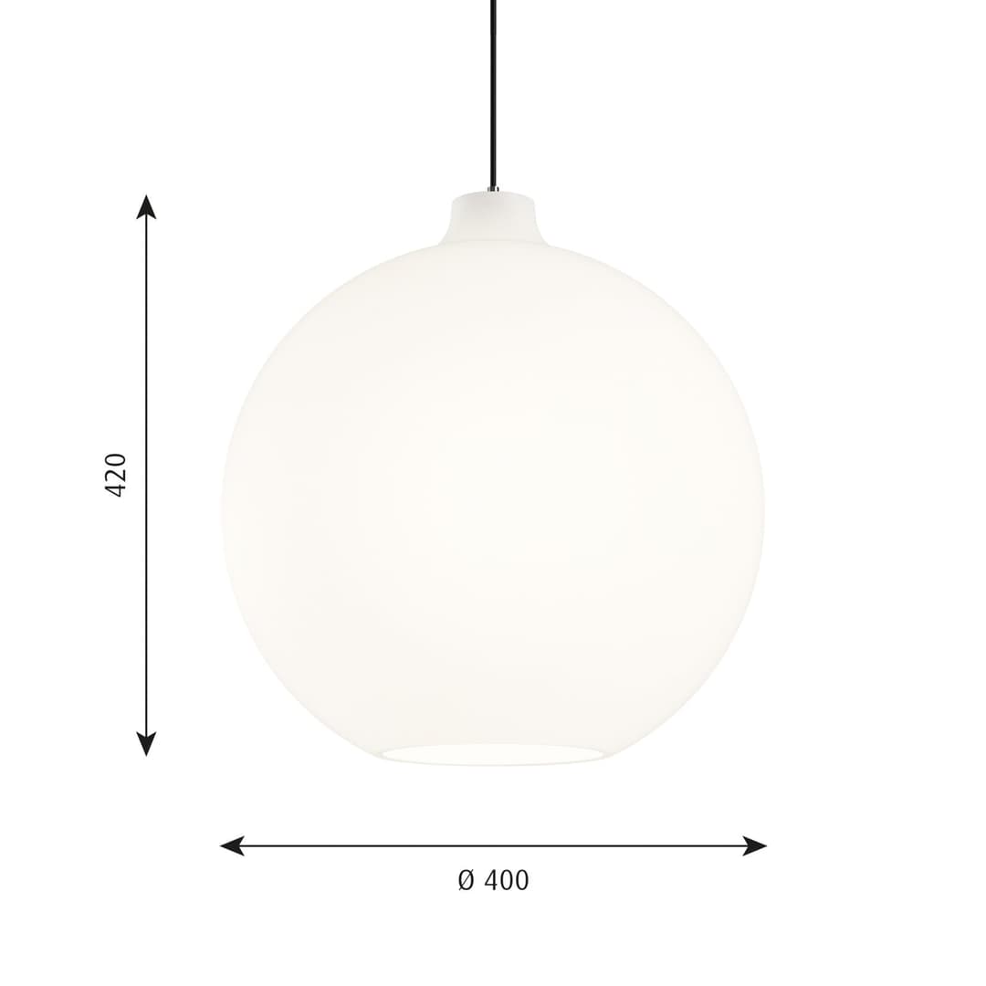 Wohlert Pendellampe, Ø40 cm White Opal Glass - Louis Poulsen - Wohnzimmer - Design - Einflammig