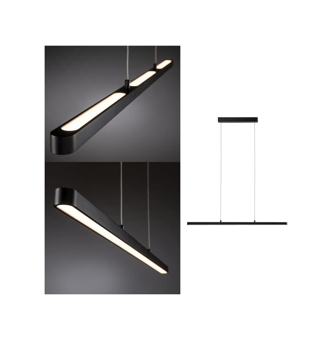Lento LED-Pendellampe schwarz 100cm up/down, dim. - Paulmann - Wohnzimmer - Modern - Metall - Einflammig