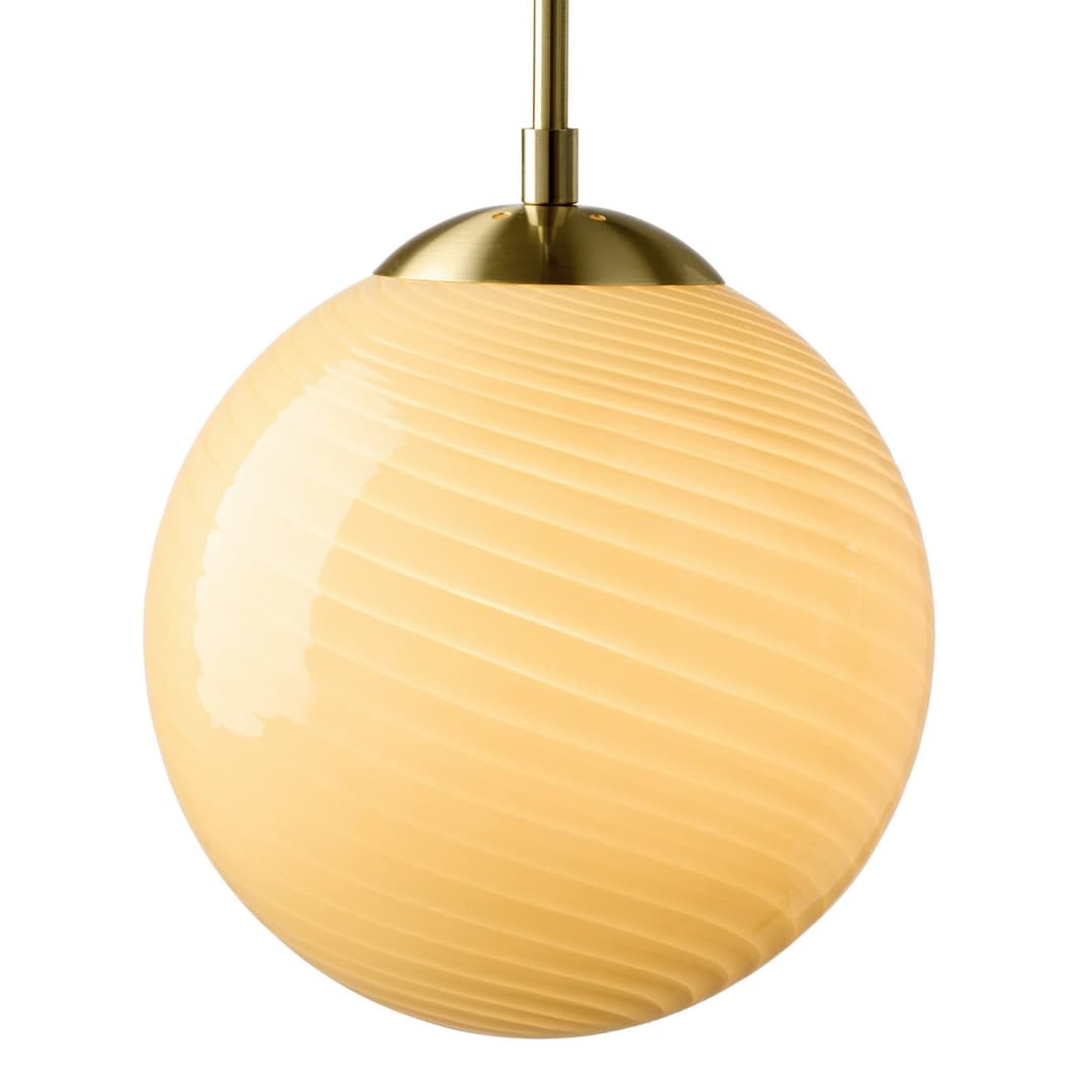 CANDY BALL Hängelampe creme/altmessing Ø 30 cm - Halo Design - Wohnzimmer - Glas - Einflammig