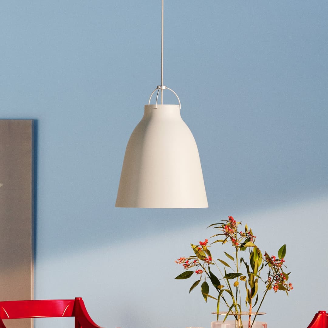 Caravaggio™ P3 Pendelleuchte Matt Weiß - Fritz Hansen Caravaggio P3 - Wohnzimmer - Design - Metall - Einflammig