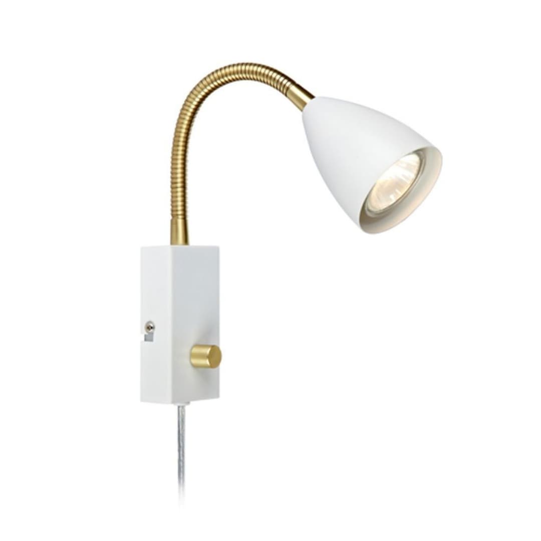 Ciro Flex Wandleuchte Weiß/Messing - Markslöjd - Schlafzimmer - Metall