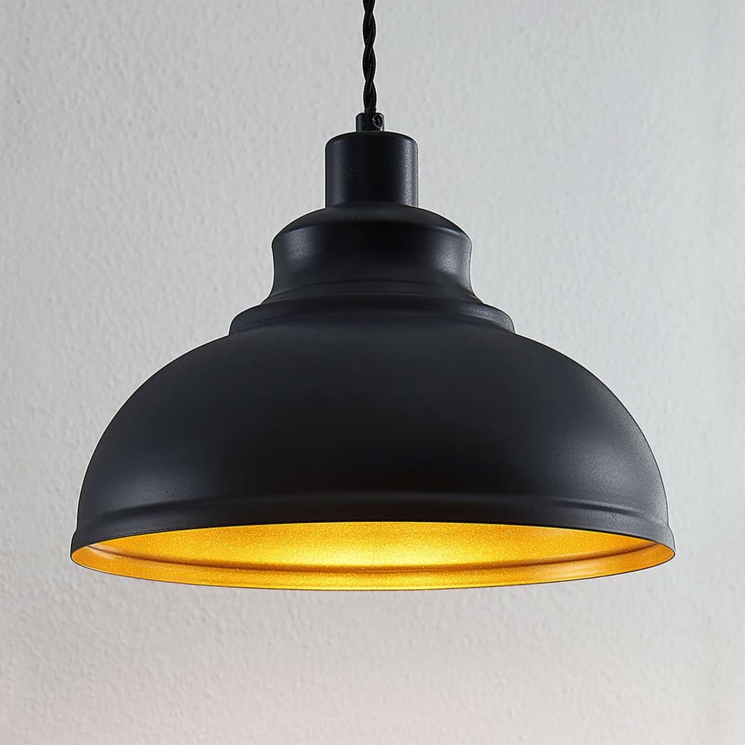 Albertine Pendelleuchte Black - Lindby - Wohnzimmer - Vintage - Metall - Einflammig