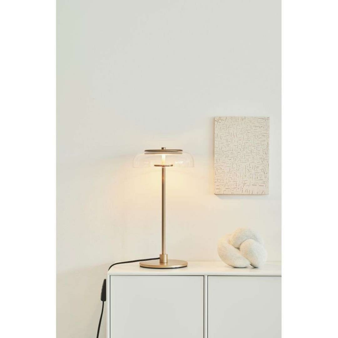 Blossi LED-Tischleuchte, Höhe 43 cm, goldfarben/klar - Nuura - Wohnzimmer - Skandinavisch - Metall - Mit Schirm