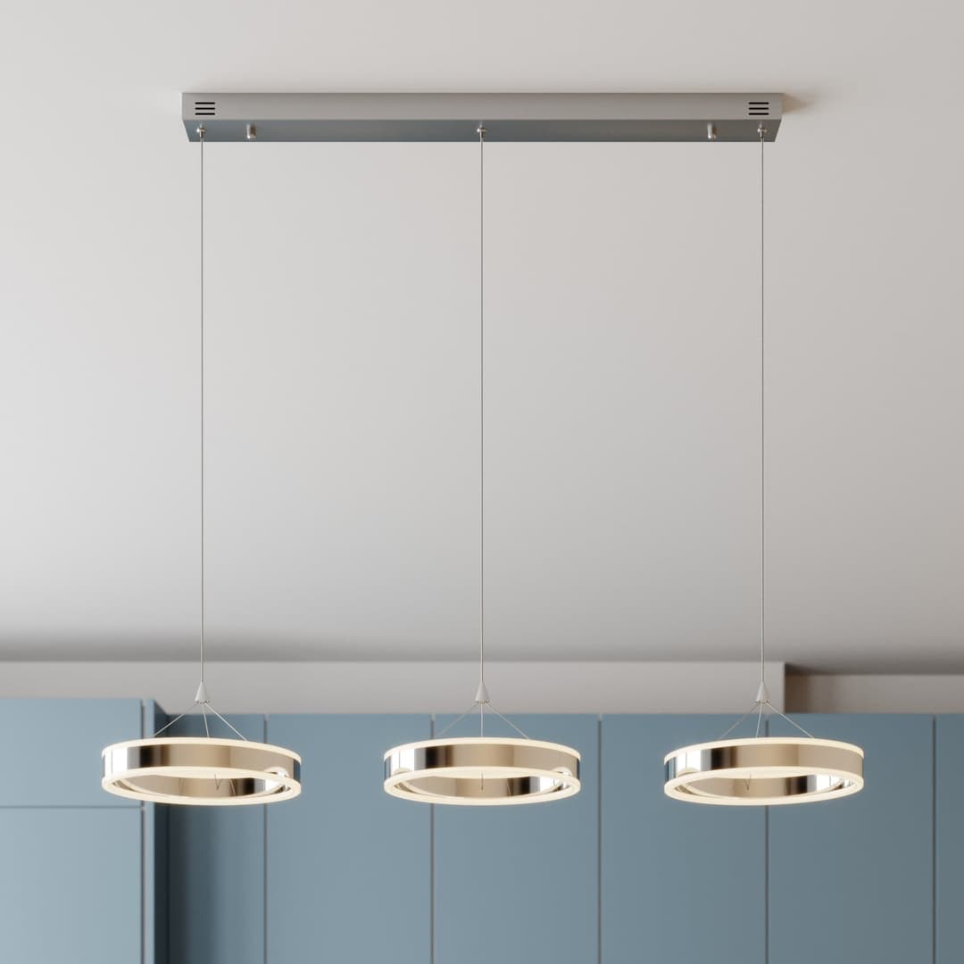 Lyani Pendelleuchte L115 Chrome/White - Lucande - Wohnzimmer - Modern - Metall - Mehrflammig