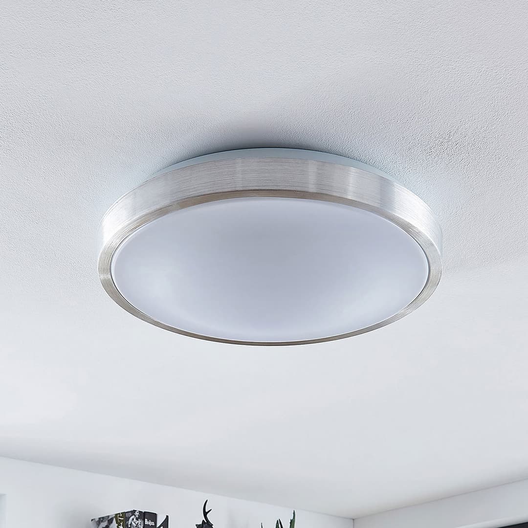 Emelie Round LED Deckenleuchte Ø42 Alu - Lindby - Wohnzimmer - Modern - Metall - Rund
