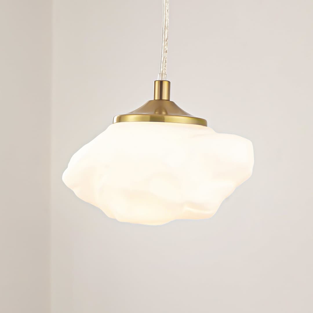 Piatra Pendelleuchte Opal/Messing - Lindby - Wohnzimmer - Modern - Glas - Einflammig