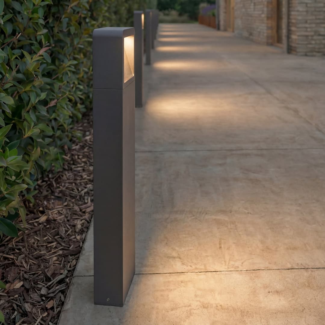 Leya Außen Gartenleuchte H65 Graphite - Lucande - Terrasse - Modern - Aluminium - Einflammig