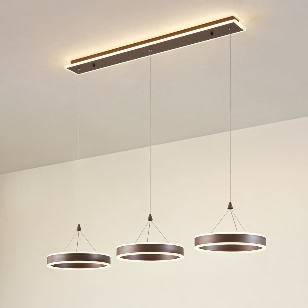 Kolo 3 LED Pendelleuchte Iced Coffee - Lucande - Esszimmer - Modern - Metall - Rund