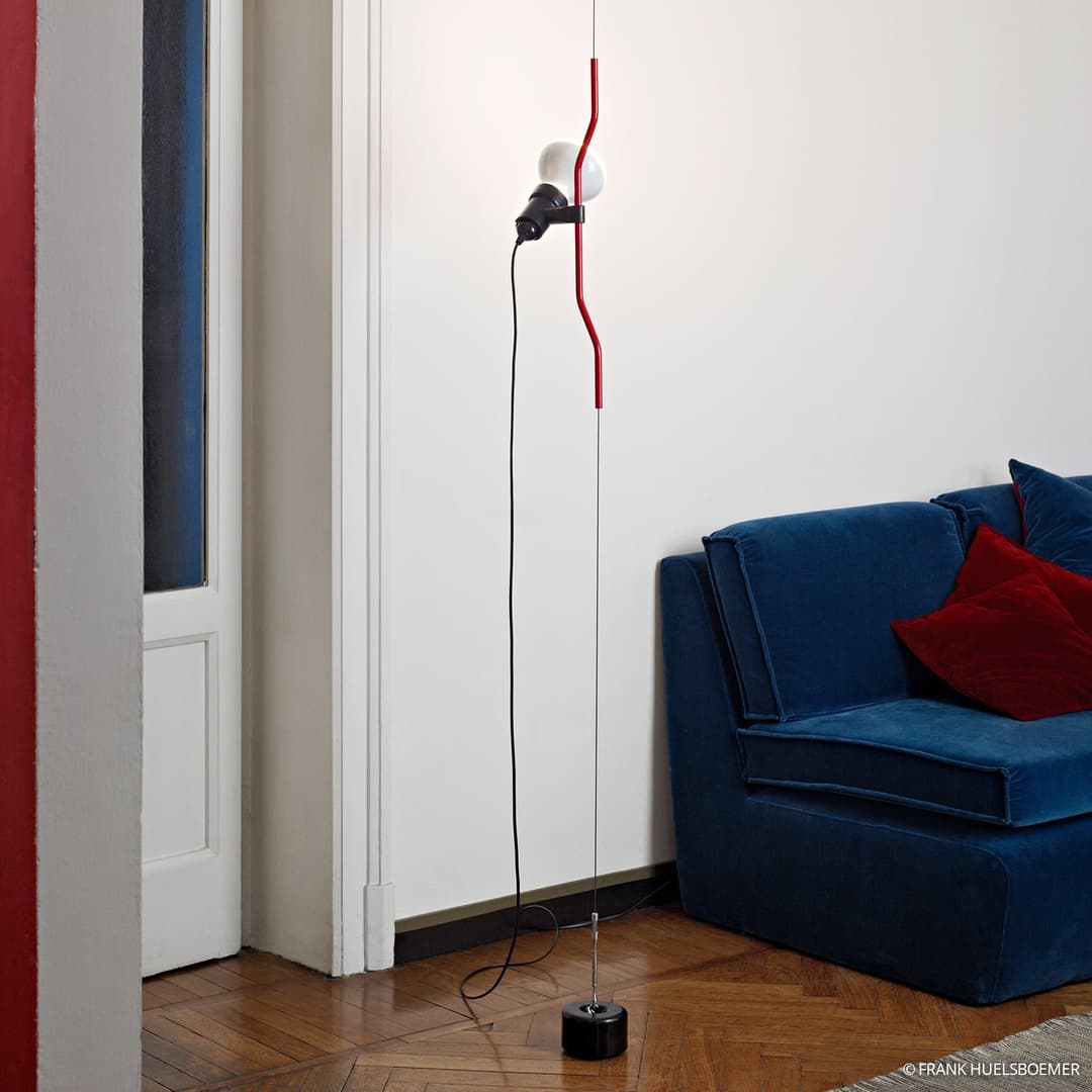 Parentesi Pendelleuchte, rot, ohne Dimmer - Flos - Wohnzimmer - Design - Metall - Einflammig