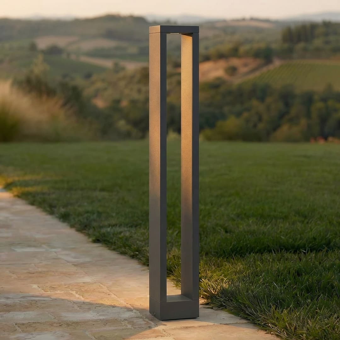 Lucande LED-Wegelampe Jupp, 90 cm, anthrazit, Metall, IP54 - Terrasse - Modern - Aluminium - Einflammig