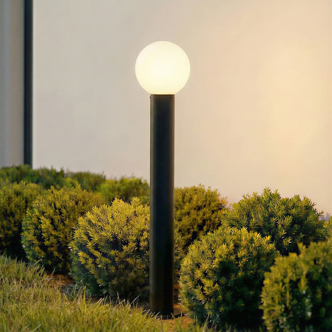 Dangan Wegeleuchte, Höhe 90 cm, Glas, Metall, weiß - Lindby - Terrasse - Modern - Einflammig