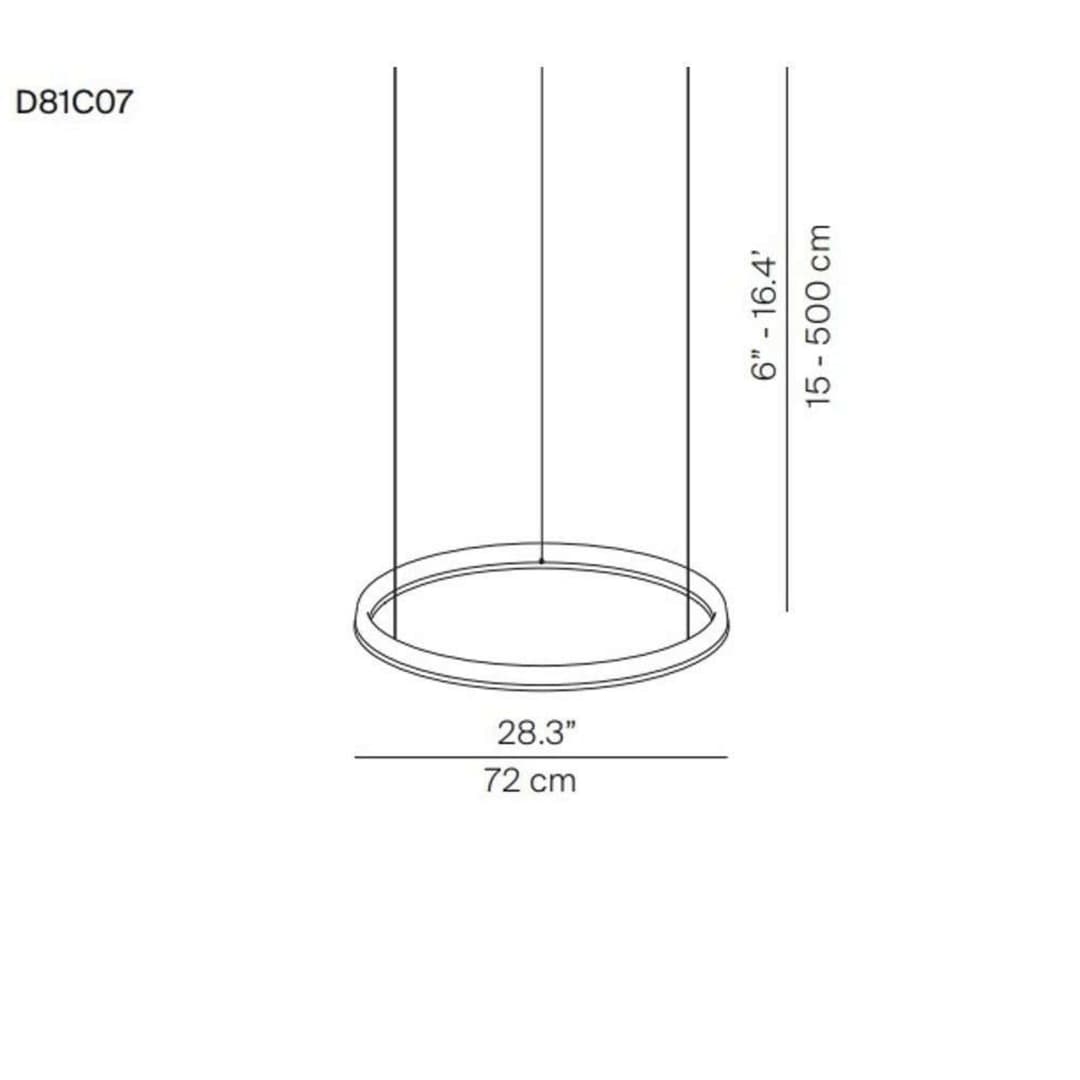 Compendium Circle LED-Pendelleuchte, Ø72 cm, schwarz - Luceplan - Esszimmer - Aluminium - Einflammig