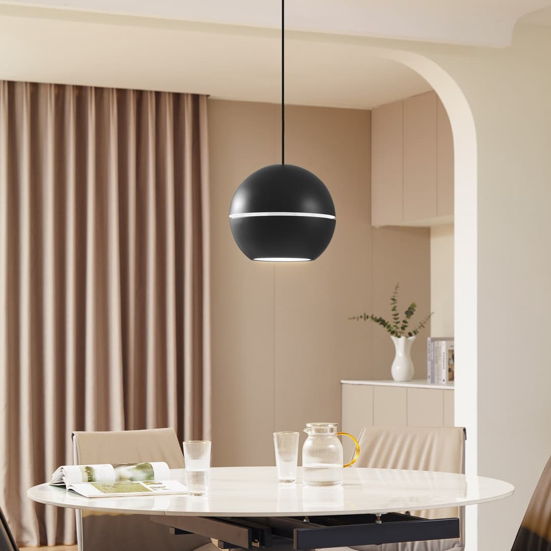 Lush Hängeleuchte, schwarz, Ø 30 cm, Aluminium, E27 - NOLA - Wohnzimmer - Design - Einflammig