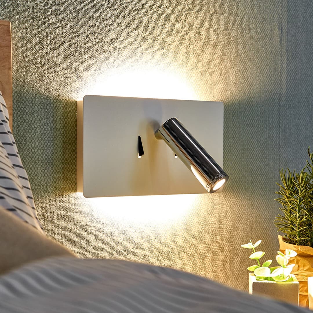 Elske Wandleuchte White/Chrome - Lucande - Schlafzimmer - Modern - Metall - Mehrflammig