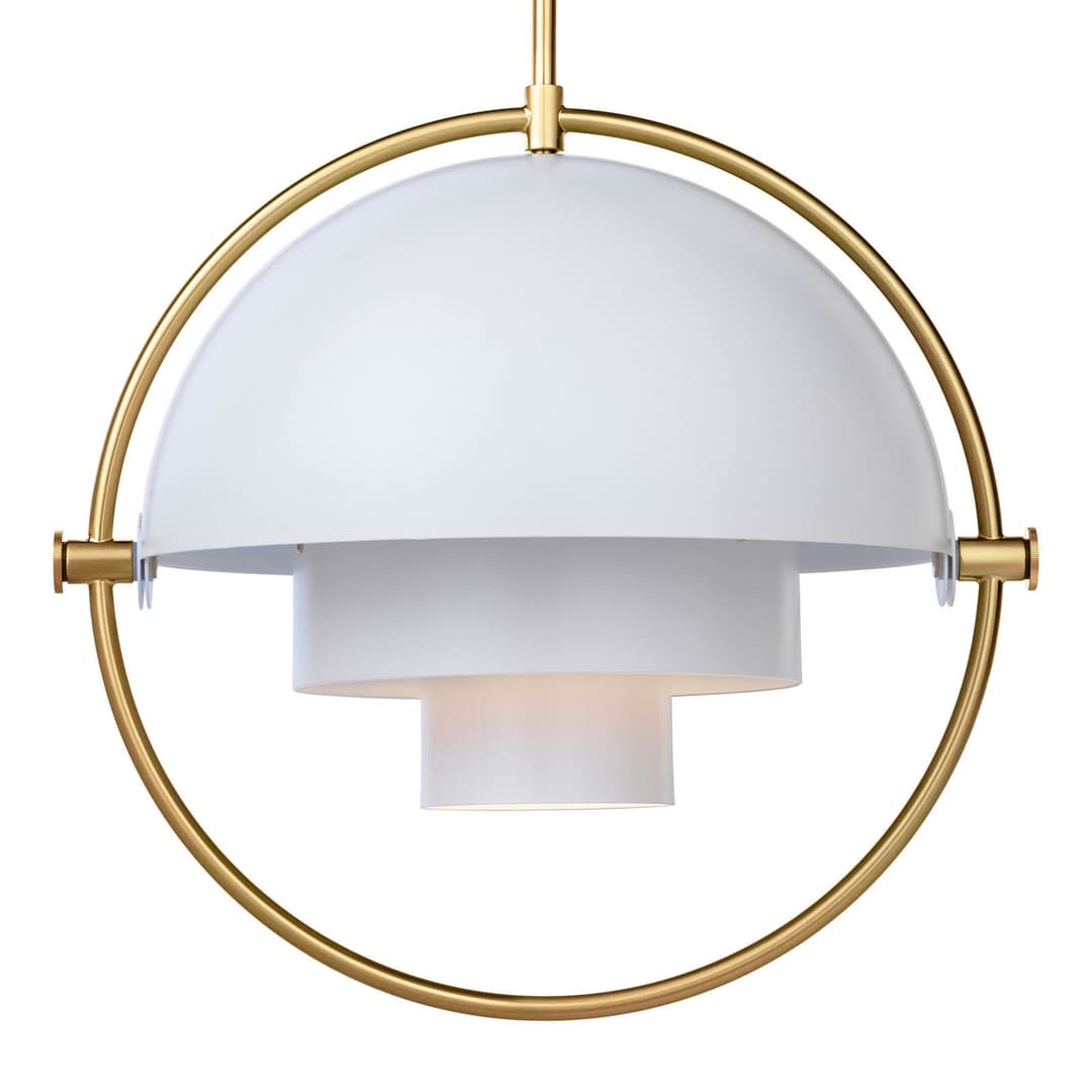 Multi-Lite Pendelleuchte Ø36 Messing/Weiß - GUBI - Wohnzimmer - Design - Metall - Einflammig