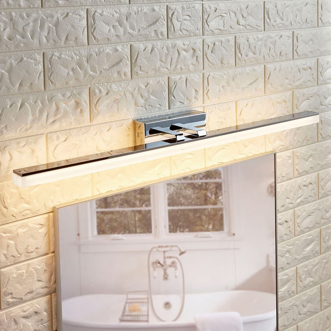 Julie 75 Wandleuchte IP44 White/Chrome - Lucande - Badezimmer - Modern - Metall - Eckig