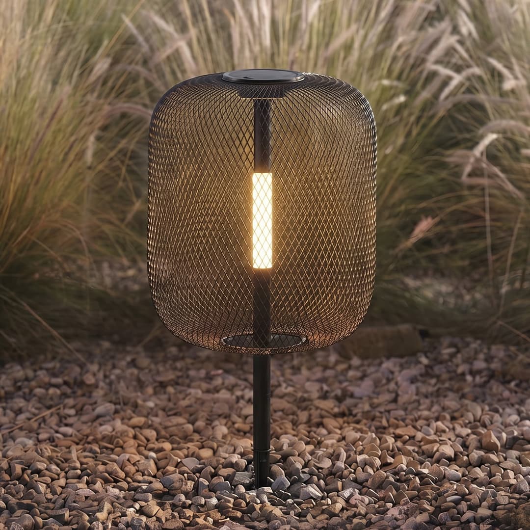 Faylen LED-Solarerdspießleuchte, schwarz, IP65 - Lucande - Design - Metall - Einflammig