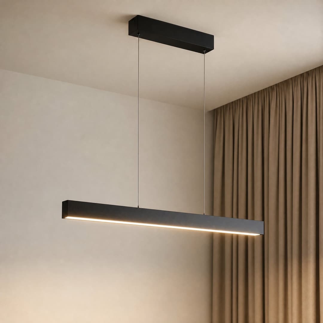 Mylosh Smart-LED-Hängeleuchte, CCT, Tuya, schwarz - Lucande - Esszimmer - Modern - Aluminium - Balken