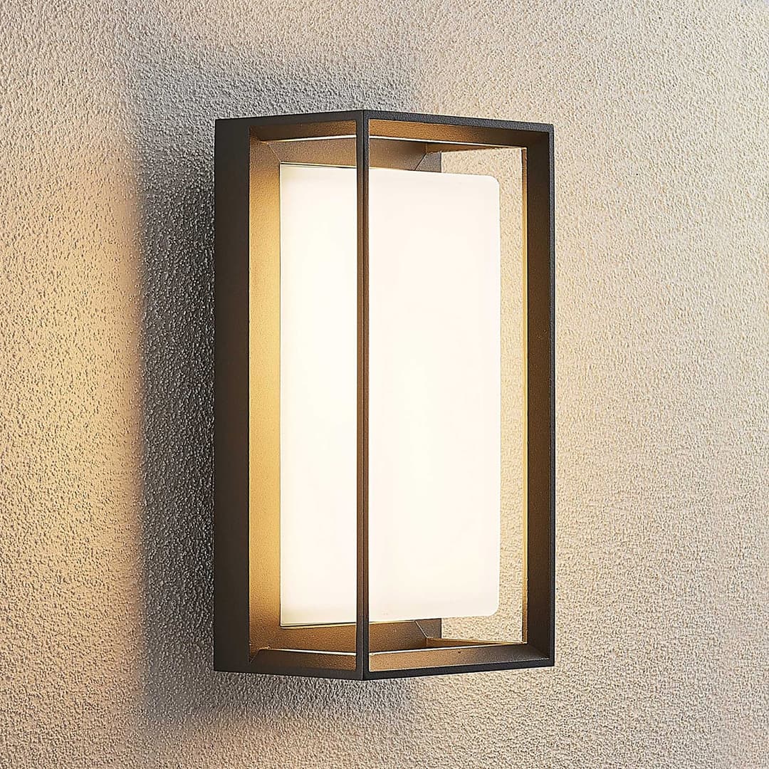 Ismera LED-Außenwandleuchte anthrazit/opal - Arcchio - Balkon - Modern - Metall - Eckig
