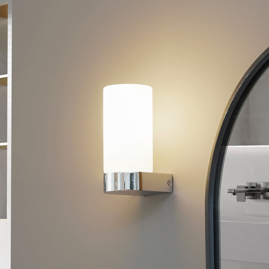 Basolo Wandleuchte H17,2 IP44 Chrom - Lucande - Badezimmer - Modern - Einflammig