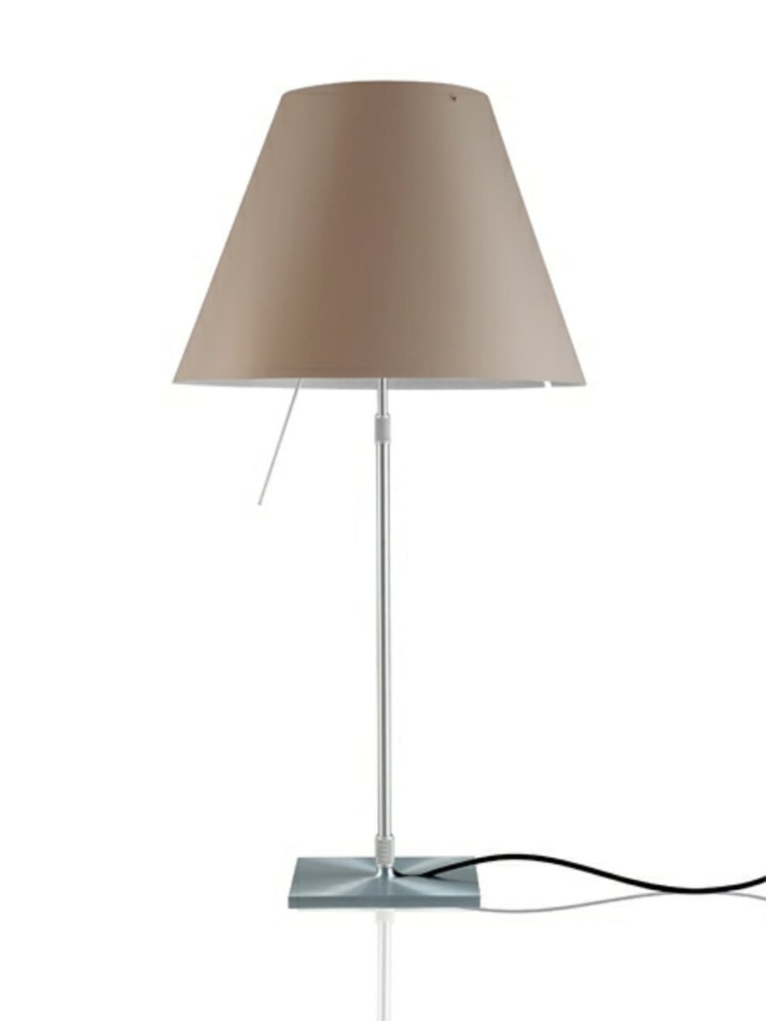 Costanza Tischleuchte Alu/Shaded Stone - Luceplan - Wohnzimmer - Aluminium
