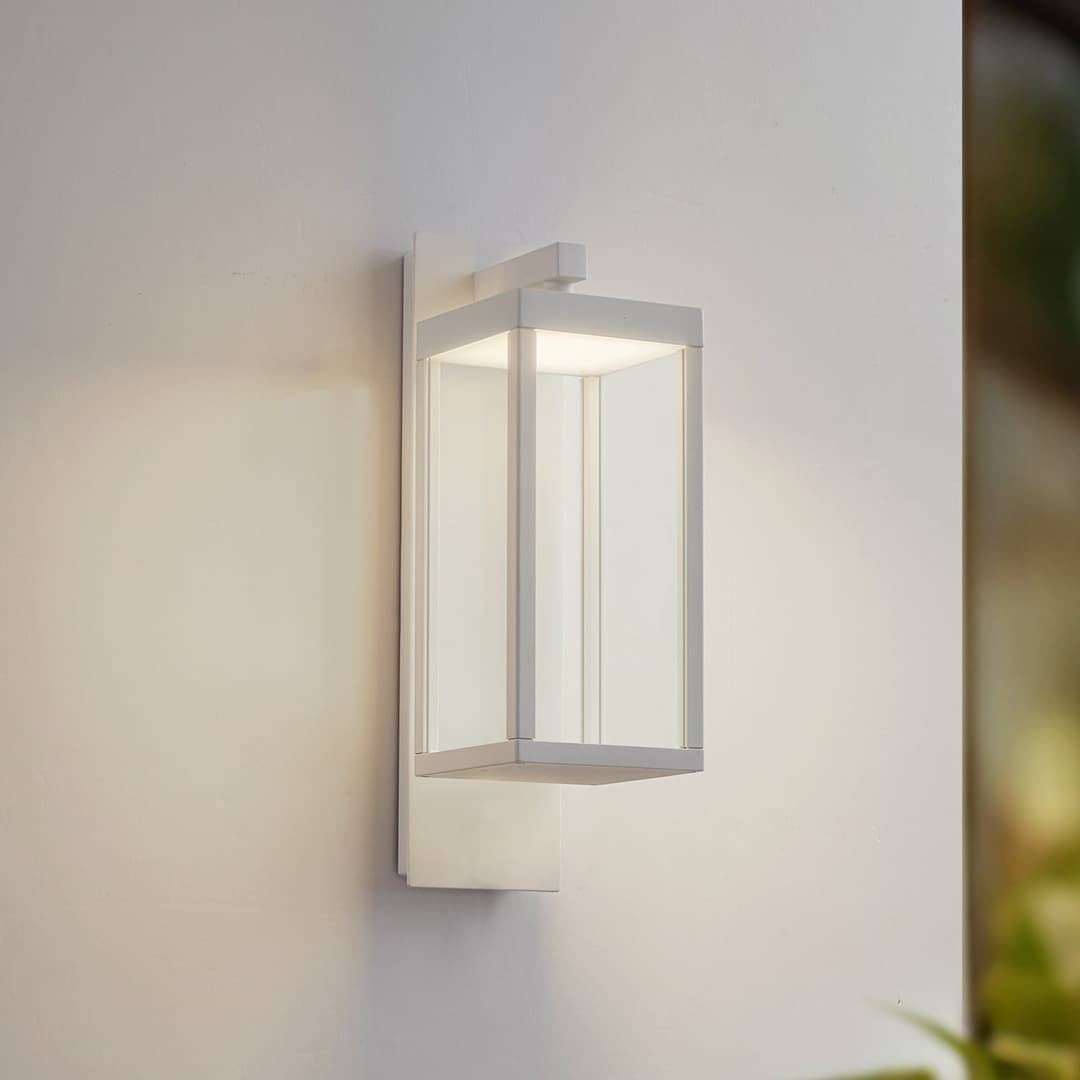 Ferdinand LED-Außenwandlampe, weiß, Metall, 38 cm - Lucande - Balkon - Modern - Aluminium - Einflammig