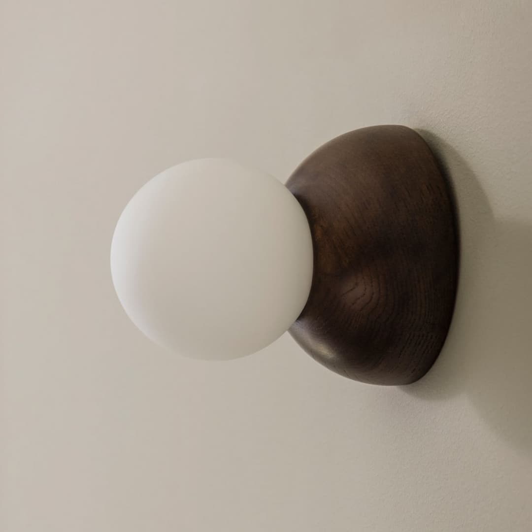 Torrano Wandleuchte 13 cm IP44 Braun - Globen Lighting - Wohnzimmer - Design - Holz - Einflammig