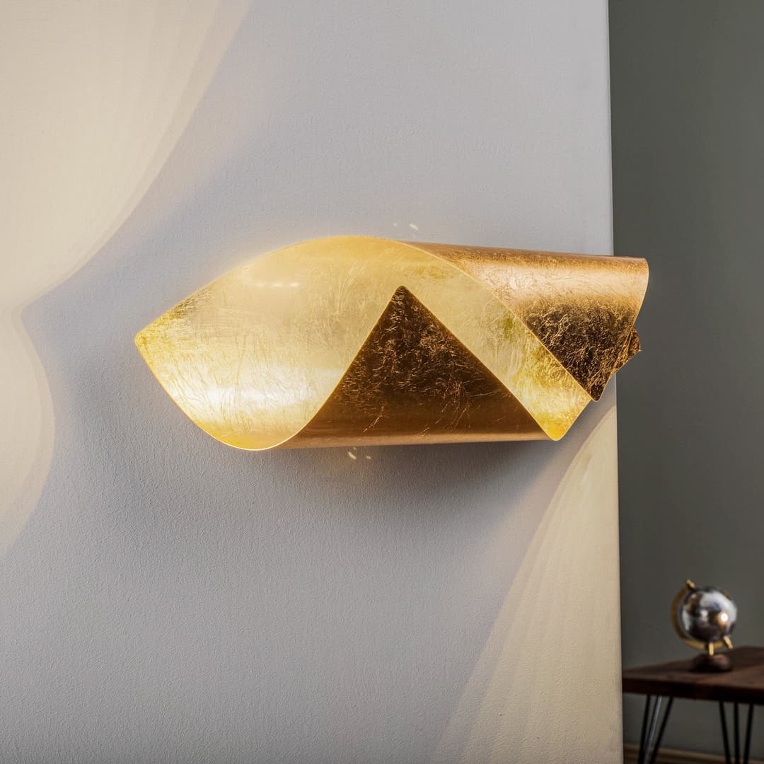 Wrenjo LED Wandleuchte L45 Gold - Lindby - Wohnzimmer - Modern - Metall