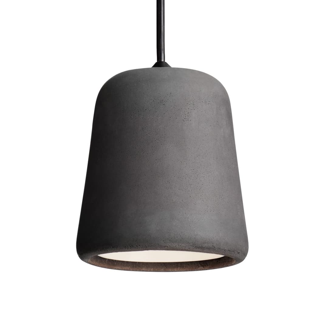 Material Pendelleuchte Dark Grey Concrete - New Works Material The Originals - Wohnzimmer - Design - Stein - Einflammig